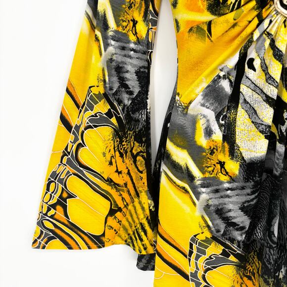 Janine Y2K Vintage Bell Sleeve Butterfly Babydoll Top Size S - Picture 3 of 6